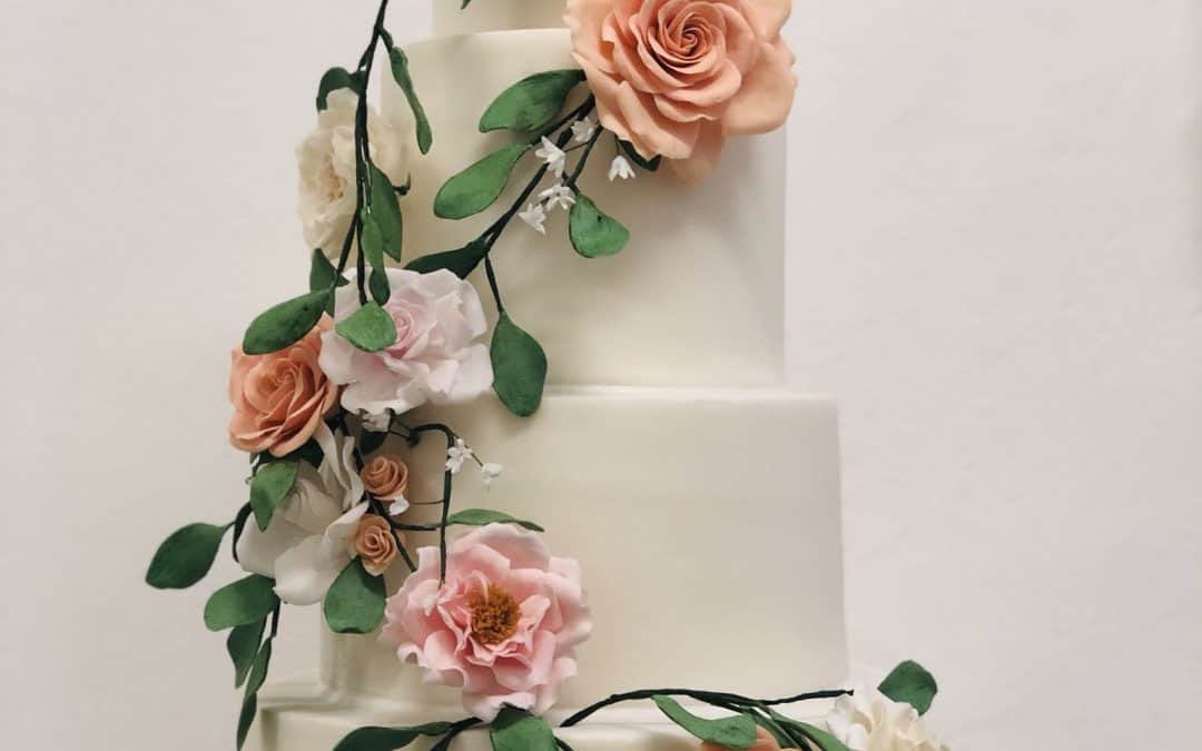 Tuscany Rose Garden Inspired Wedding Cake